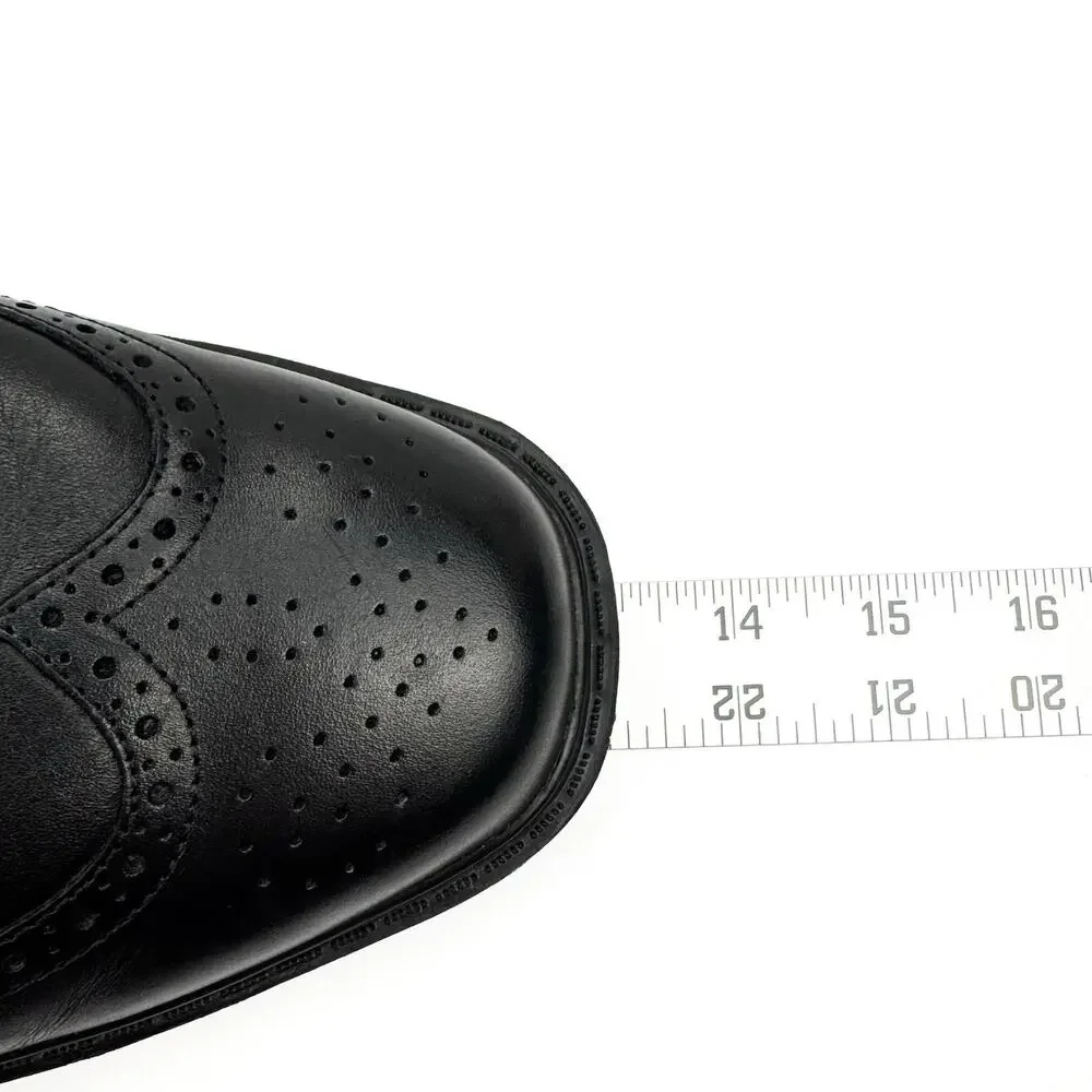 Dr. Comfort Wing Black Leather Oxford Lace Up Dress Shoes Sz 12W Comfort Classic